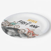 モーターダートバイクファーストワンバースデーパーティー ペーパープレート (アングル)