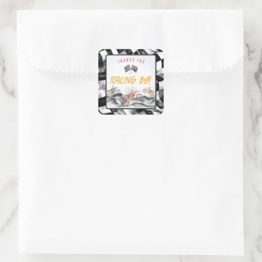 モーターダートバイク誕生日パーティーのお気に入り スクエアシール (バッグ)