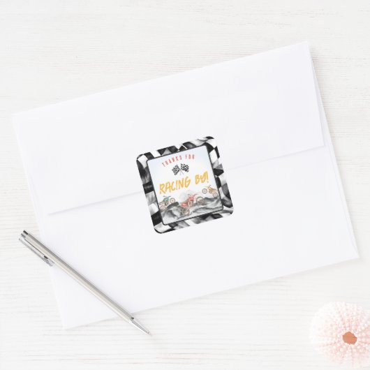 モーターダートバイク誕生日パーティーのお気に入り スクエアシール (封筒)