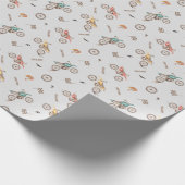 モーターダートバイク誕生日パーティー ラッピングペーパー (角)