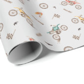 モーターダートバイク誕生日パーティー ラッピングペーパー (ロールコーナー)