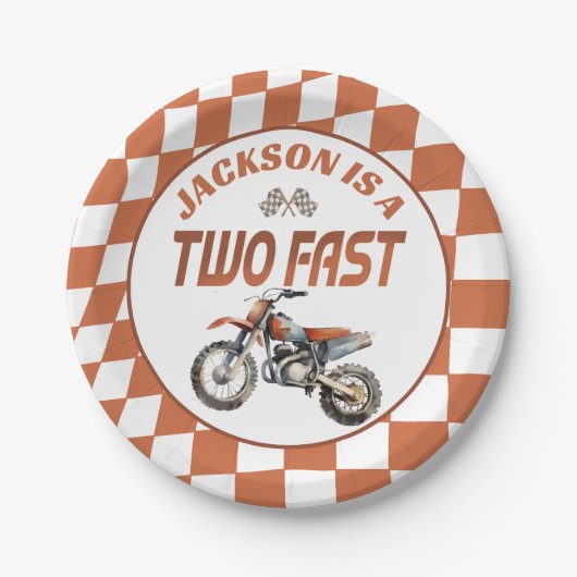 モーターダートバイク2速2番目の誕生日パーティー ペーパープレート (正面)