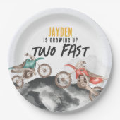モーターダートバイク2速2番目の誕生日パーティー ペーパープレート (正面)