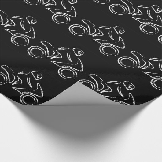 モーターバイクのバイクもしくは自転車に乗る人 ラッピングペーパー (角)