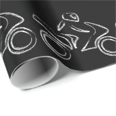 モーターバイクのバイクもしくは自転車に乗る人 ラッピングペーパー (ロールコーナー)