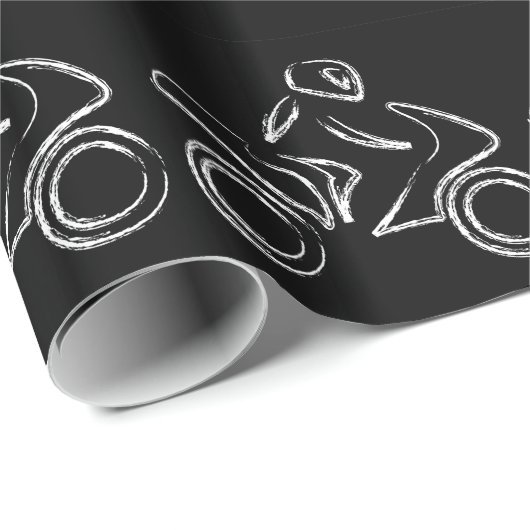 モーターバイクのバイクもしくは自転車に乗る人 ラッピングペーパー (ロールコーナー)