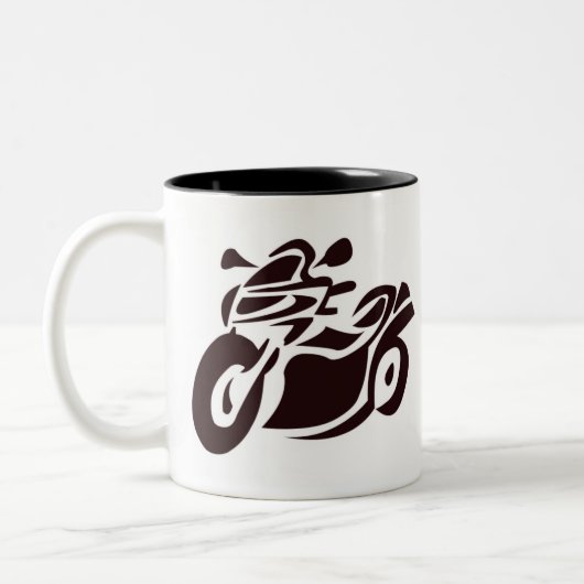 モーターバイクのロゴのマグ ツートーンマグカップ (左)