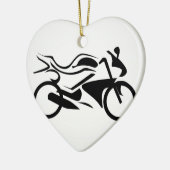 モーターバイクの抽象的なスケッチ セラミックオーナメント (左)