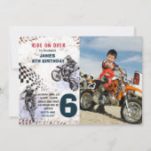 モーターバイクダートバイクフォト誕生日招待状 招待状 (正面)