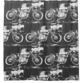 モーターバイクバイクもしくは自転車に乗る人ライダーバイク シャワーカーテン (正面)