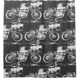 モーターバイクバイクもしくは自転車に乗る人ライダーバイク シャワーカーテン