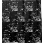 モーターバイクバイクもしくは自転車に乗る人ライダーバイク シャワーカーテン (正面)