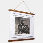 モーターバイクバイクもしくは自転車に乗る人ライダーバイク 吊り下げ型タペストリー (傾斜あり)