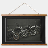 モーターバイクバイクバイクもしくは自転車に乗る人ライダーバイク 吊り下げ型タペストリー (正面)