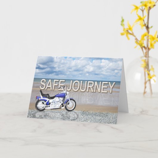 モーターバイク付きの安全な旅カード カード (黄色い花)