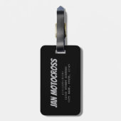 モーターバイク用モトクロスバイクもしくは自転車に乗る人及びモーターサイクルヴィンタ ラゲッジタグ (裏面縦)