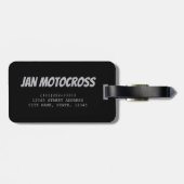 モーターバイク用モトクロスバイクもしくは自転車に乗る人及びモーターサイクルヴィンタ ラゲッジタグ (裏面横)