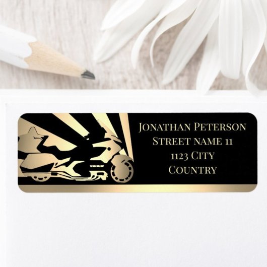 モーターバイク用差出人住所ラベル ラベル