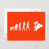 モーターバイクMoto GPバイクもしくは自転車に乗る人進化 ポストカード (正面/裏面)