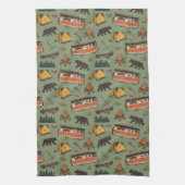 モーターホームキャンプアドベンチャパターン キッチンタオル (縦)