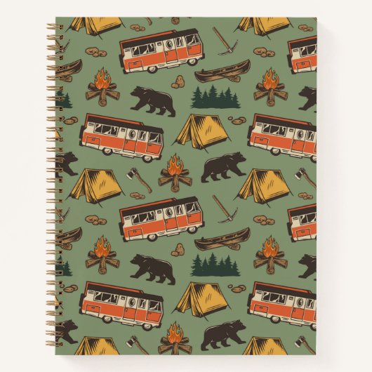 モーターホームキャンプアドベンチャパターン ノートブック (正面)