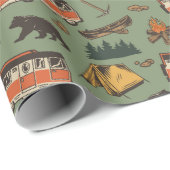 モーターホームキャンプアドベンチャパターン ラッピングペーパー (ロールコーナー)