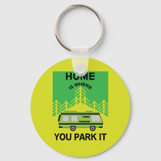 モーターホームキャンプ |キャンピングモーターホーム | RVマグ キーホルダー (正面)