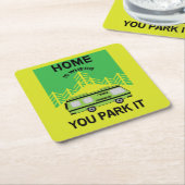 モーターホームキャンプ |キャンピングモーターホーム | RVマグ スクエアペーパーコースター (アングル)