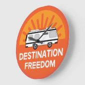 モーターホームキャンプ |キャンピングモーターホーム | RVマグ ラージ壁時計 (傾斜)