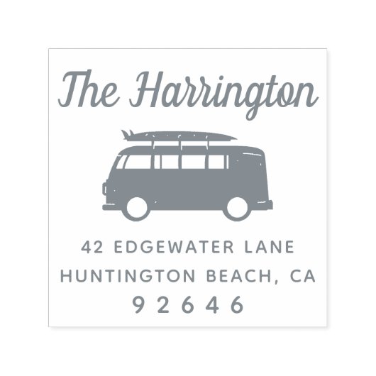 モーターホームサーフボードファミリー名差出人住所 セルフインキングスタンプ (デザイン)