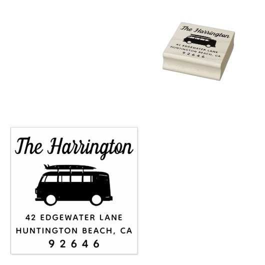 モーターホームサーフボードファミリー名差出人住所 ラバースタンプ (押印)