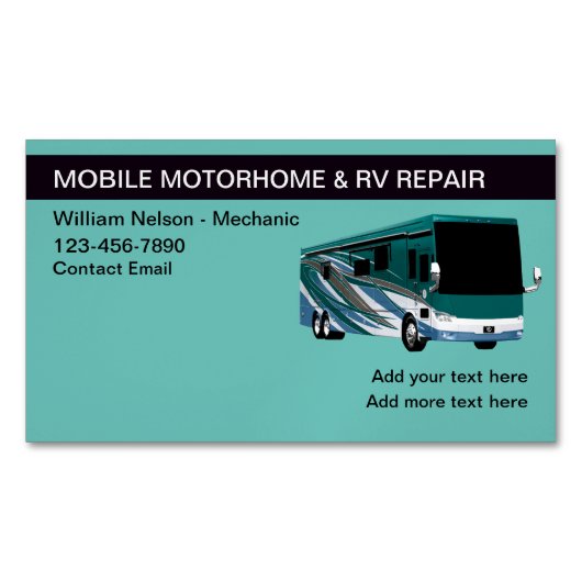 モーターホームズレクリエーション旅行 マグネット名刺 (正面)