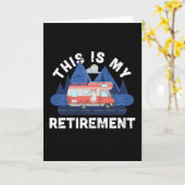 モーターホーム愛好家の退職ギフト カード (黄色い花)