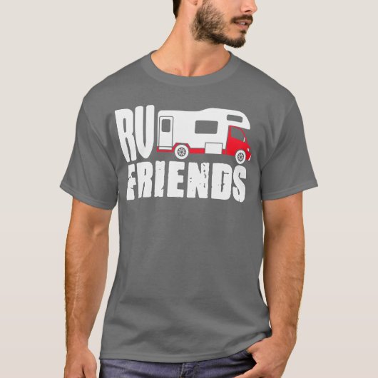 モーターホーム RV キャンピング カメラーバン RV 友達 家族 Tシャツ (正面)