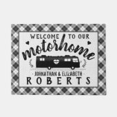 モーターホームRVグレ素朴ープレイドファームハウカスタムス ドアマット (正面)