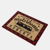 モーターホームRVレッドプ素朴レイドファームハウスカスタム ドアマット (アングル)