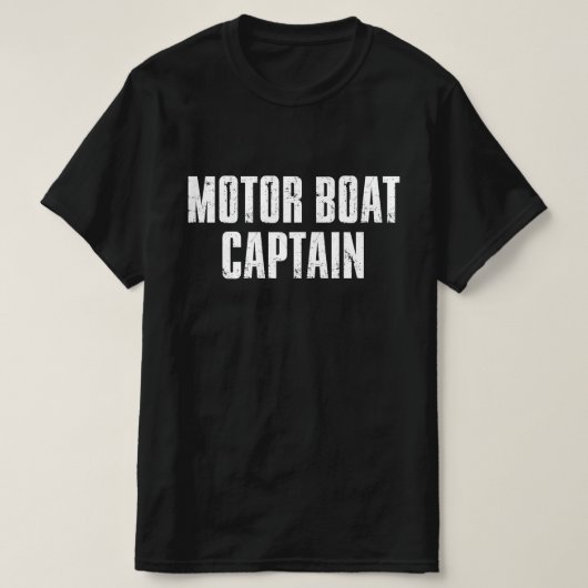 モーターボートキャプテンおもしろいレトロ Tシャツ (デザイン正面)