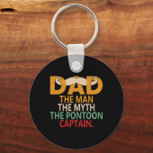 モーターボートキャプテンパパセールポントゥーンボート船乗りセーラー キーホルダー (正面)