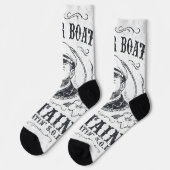 モーターボートキャプテンポンおもしろいトゥーンボート ソックス (左)