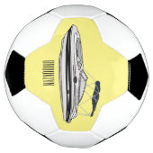 モーターボート漫画イラストレーション サッカーボール (回転)