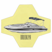 モーターボート漫画イラストレーション サッカーボール (フラット)