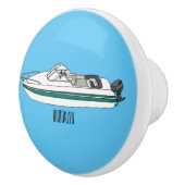 モーターボート漫画イラストレーション セラミックノブ (右)