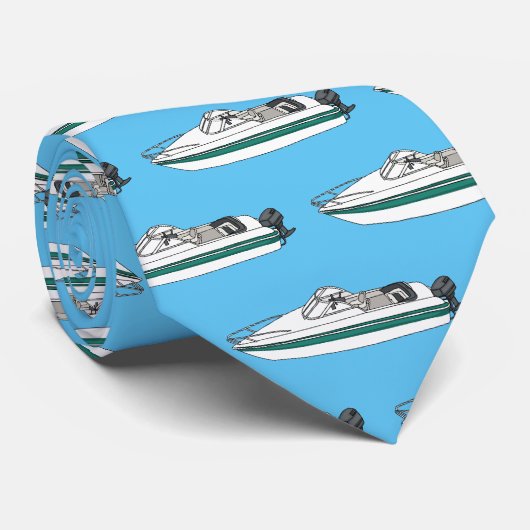 モーターボート漫画イラストレーション ネクタイ (ロール)