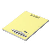 モーターボート漫画イラストレーション ノートパッド (回転)