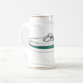 モーターボート漫画イラストレーション ビールジョッキ (正面左)