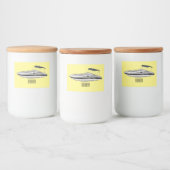 モーターボート漫画イラストレーション フードラベル (ボトル)