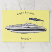 モーターボート漫画イラストレーション ペーパーパッド (正面)