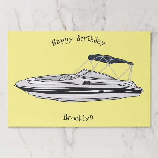 モーターボート漫画イラストレーション ペーパーパッド (正面)