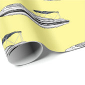 モーターボート漫画イラストレーション ラッピングペーパー (ロールコーナー)