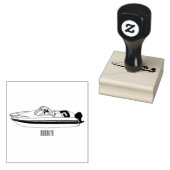 モーターボート漫画イラストレーション ラバースタンプ (押印)